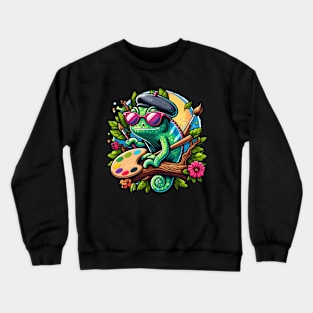 Artistic Camouflage: The Chameleon Sketch Artis Crewneck Sweatshirt